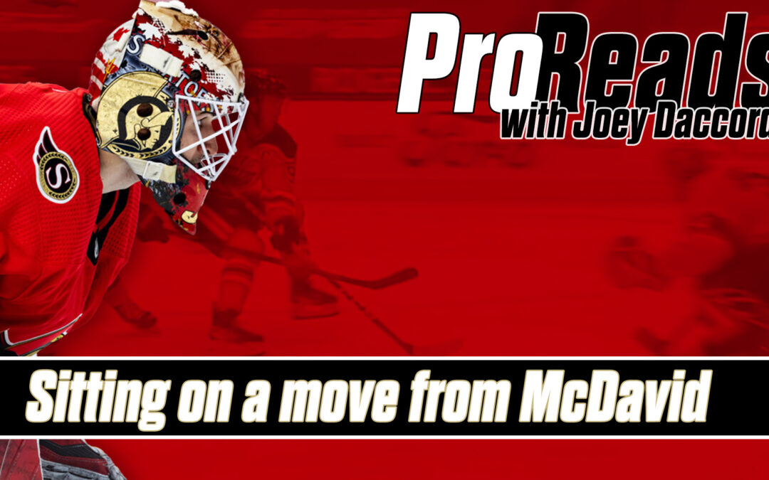 Joey Daccord on Breakaways as he faces McDavid