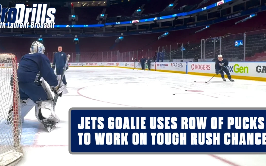 Laurent Brossoit and Goalie Coach Wade Flaherty with Drill for Rush Chances