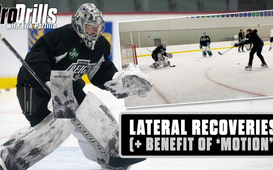 Drill to help goaltenders with lateral recoveries – adding motion
