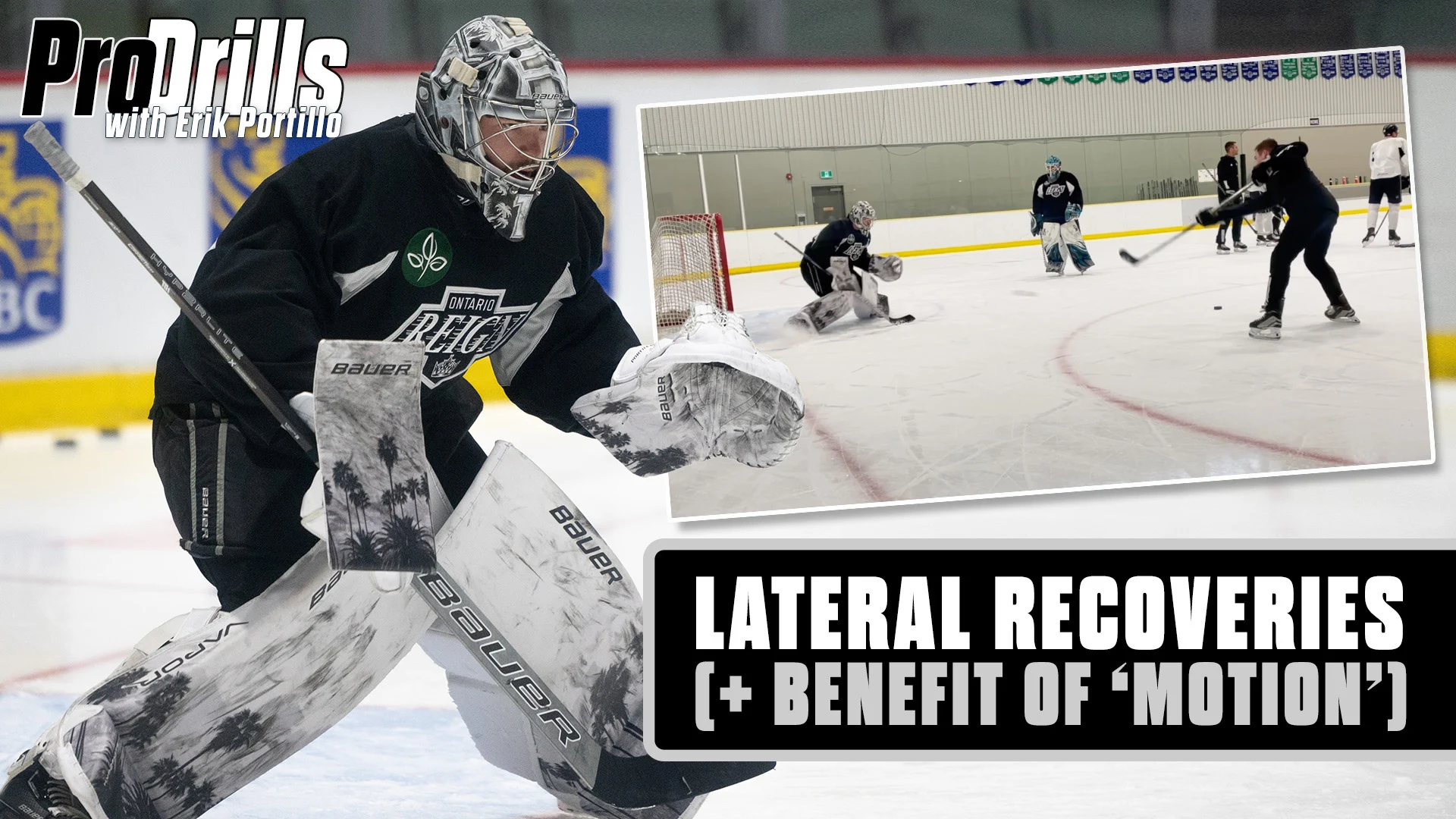 Drill to help goaltenders with lateral recoveries – adding motion