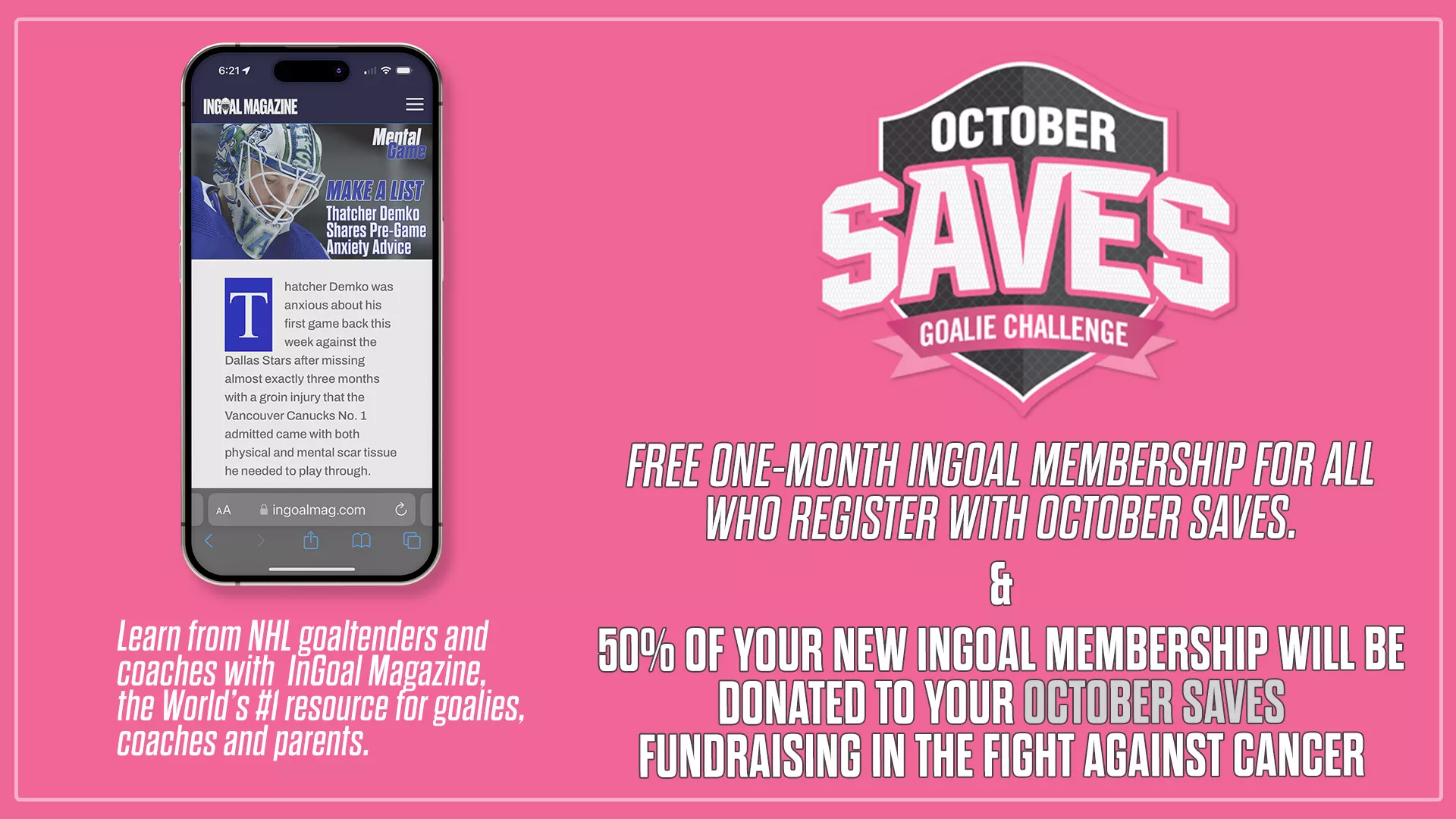 October Saves Goalie Challenge