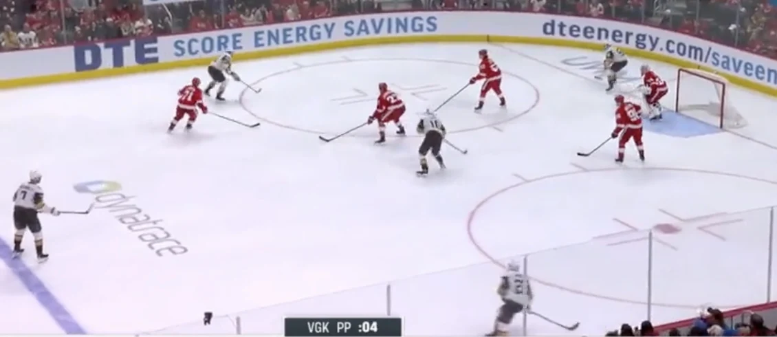 Scenario freeze frame of the situation for Alex Lyon ProRead 6 Downhill PP Shooters and ‘Human Nature’ Hedges