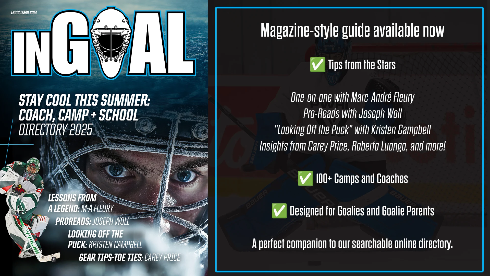 2025 InGoal Magazine Guide to Goalie Schools and Coaches