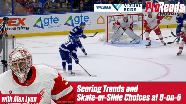 Alex Lyon PR 8 - Scoring Trends and Skate-or-Slide Choices at 6-on-5_
